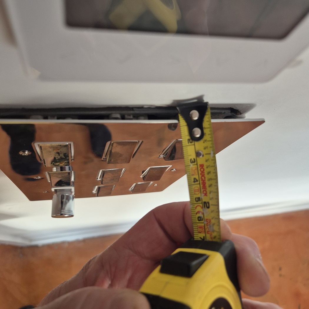 Measuring the gap behind a faceplate to fit a socket spacer